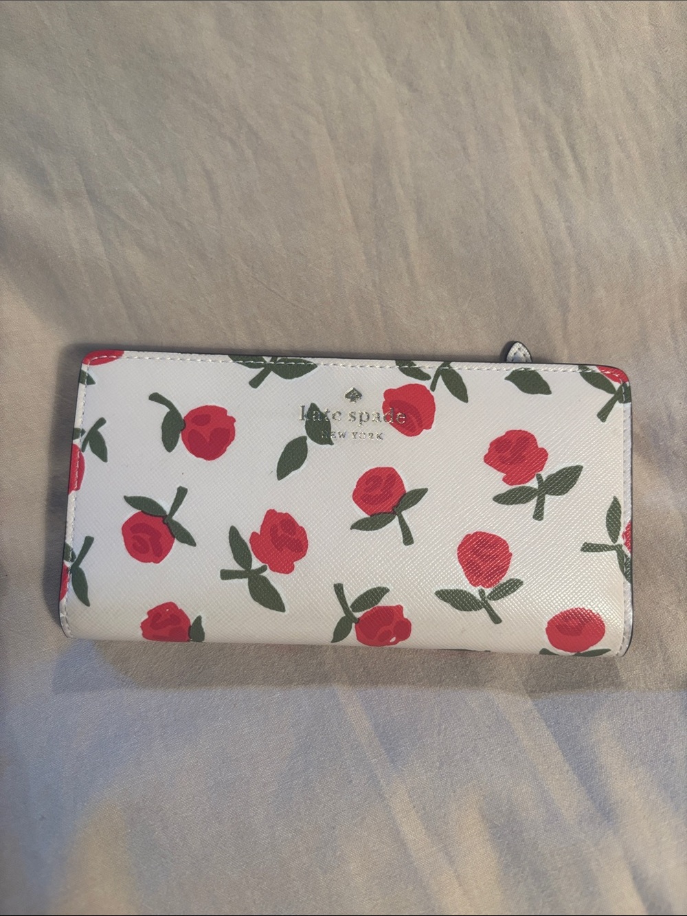 kate spade White Rose Print Wallet